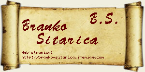 Branko Sitarica vizit kartica